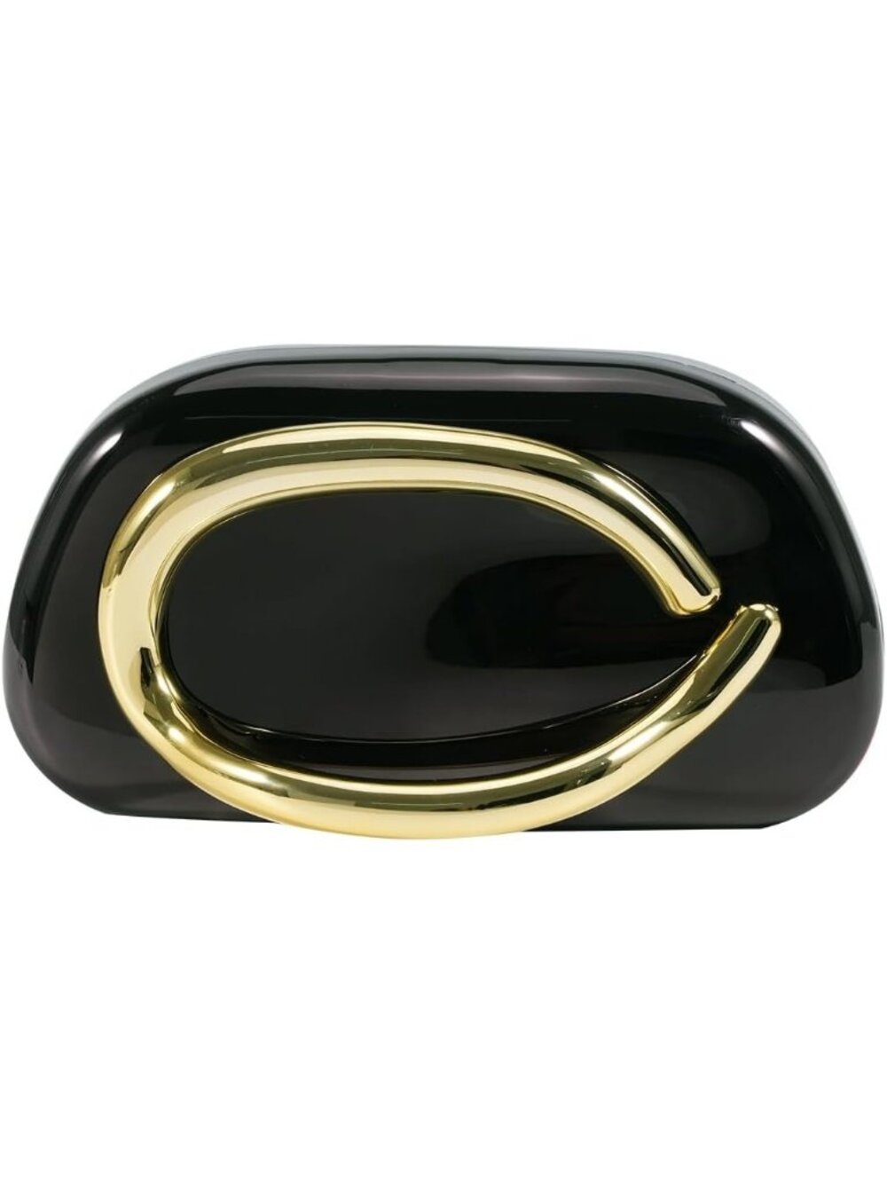 Women's Black Acrylic Elegant Hard Shell Party Purse Evening Clutch Bag